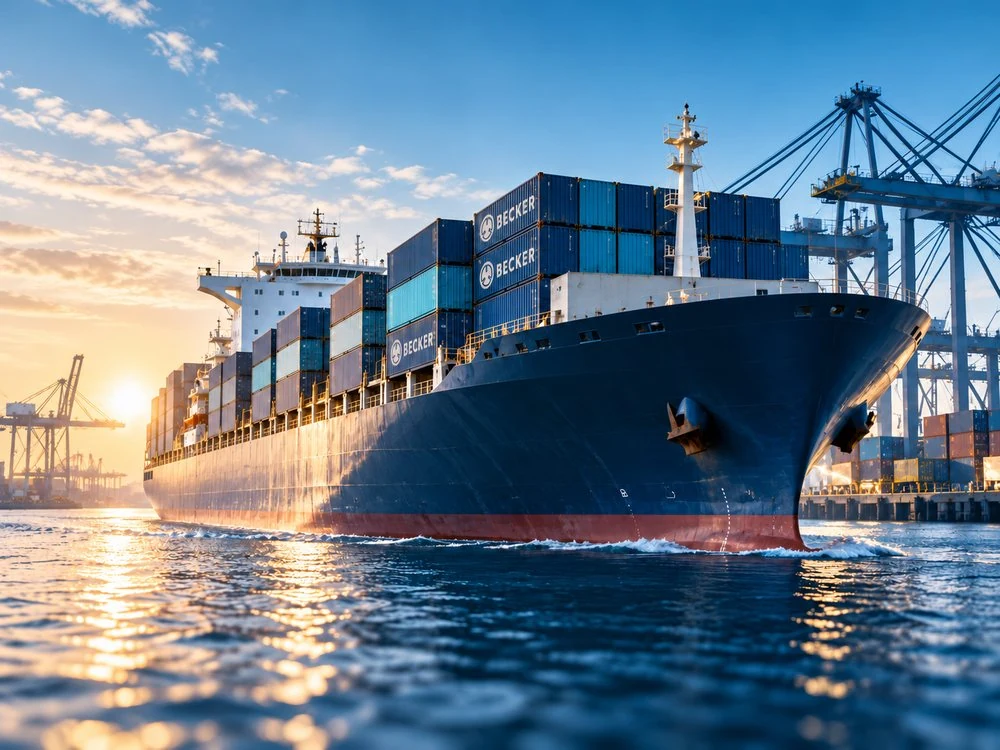 Buque portacontenedores para transporte marítimo de equipos BECKER